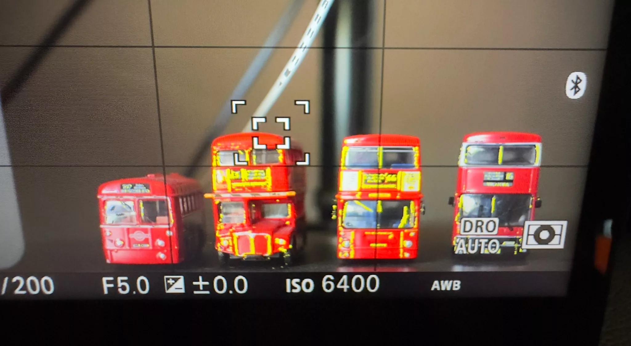 Focus peaking in action on a Sony camera's lcd