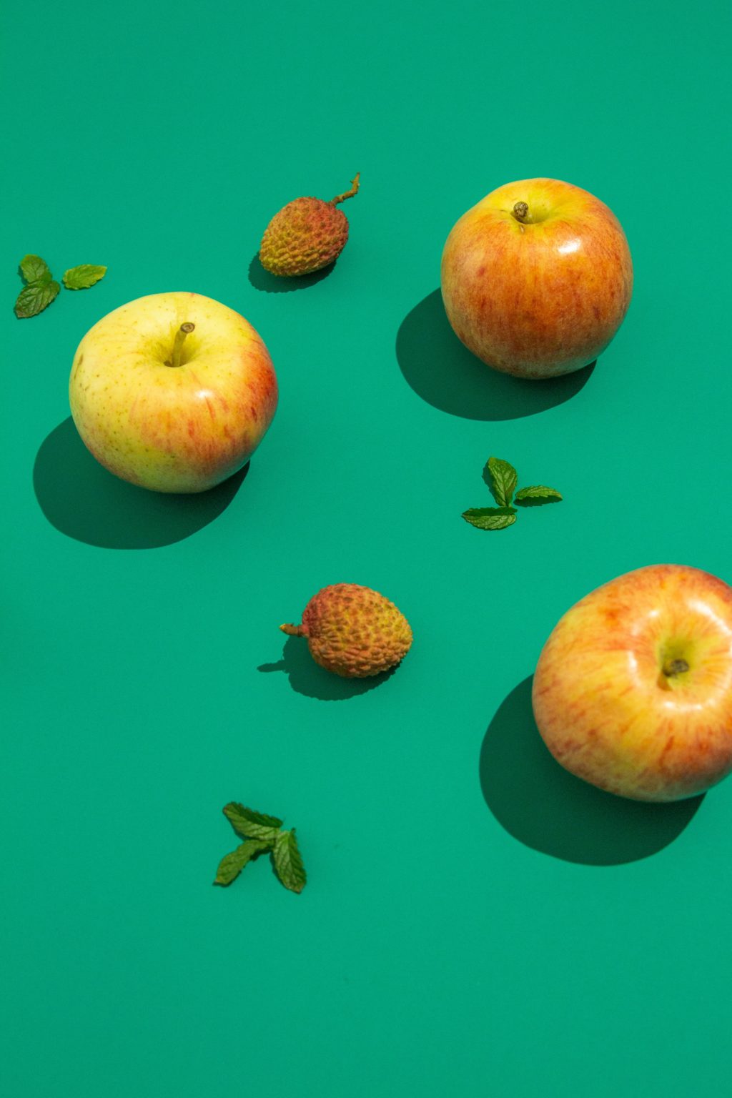 fruits on the blue background