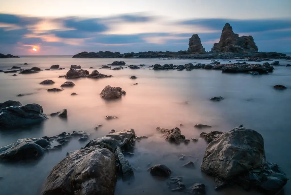 Ethereal water in seascape 