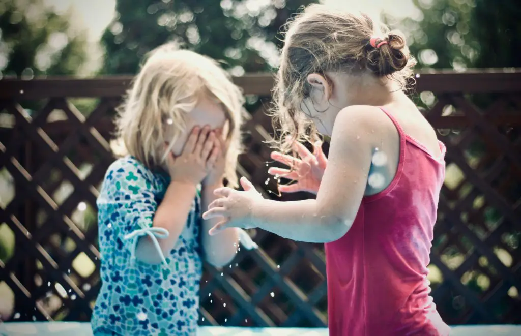 kids playing with water