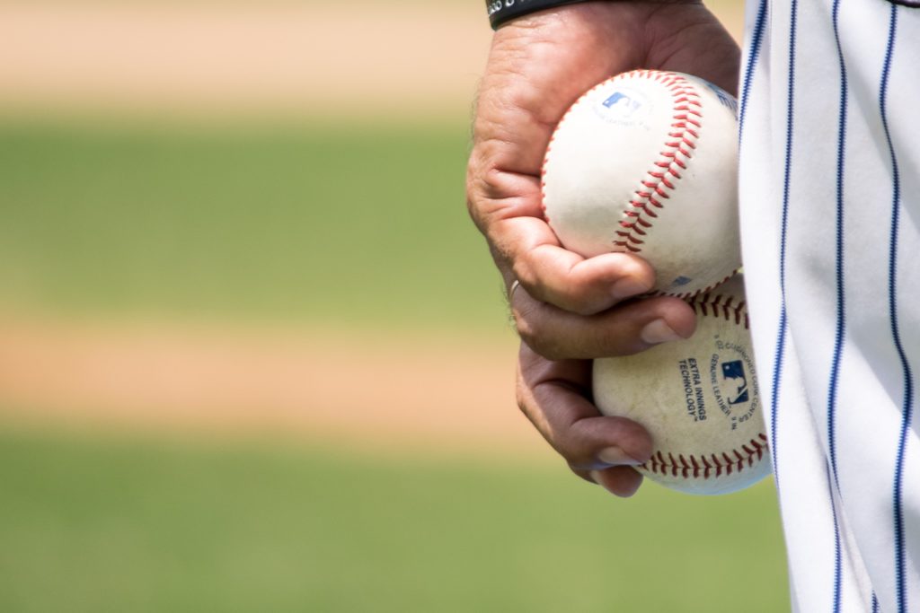 Sports photography baseballs close up