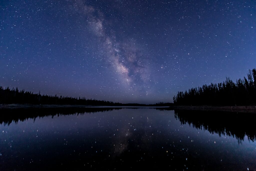 peaceful night landscape sturdy tripod