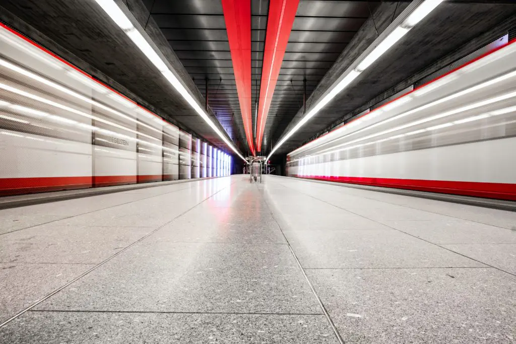 subway with lights