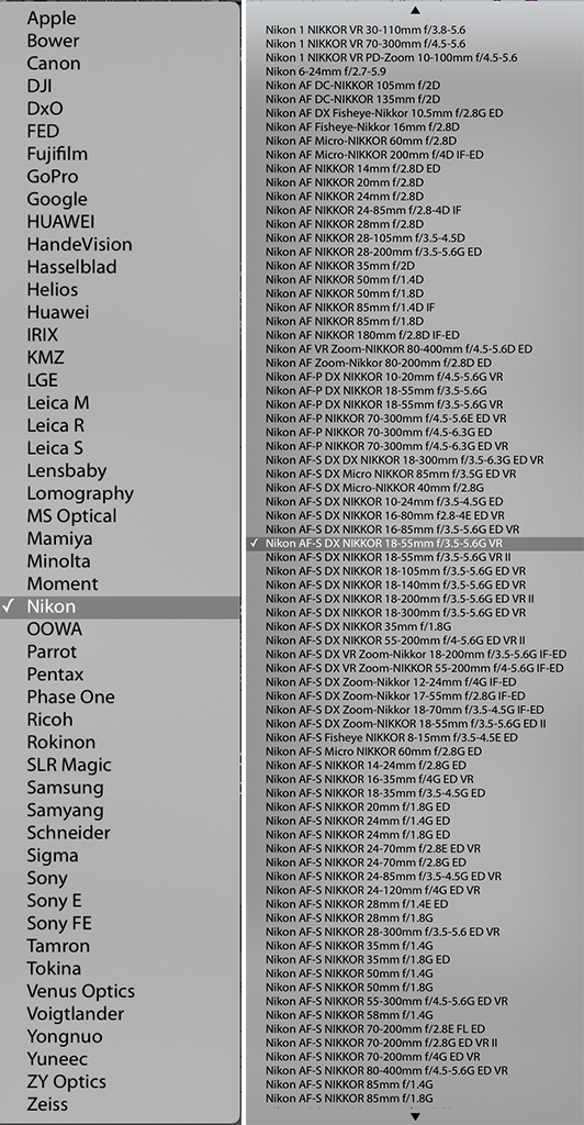 lens profiles Lightroom