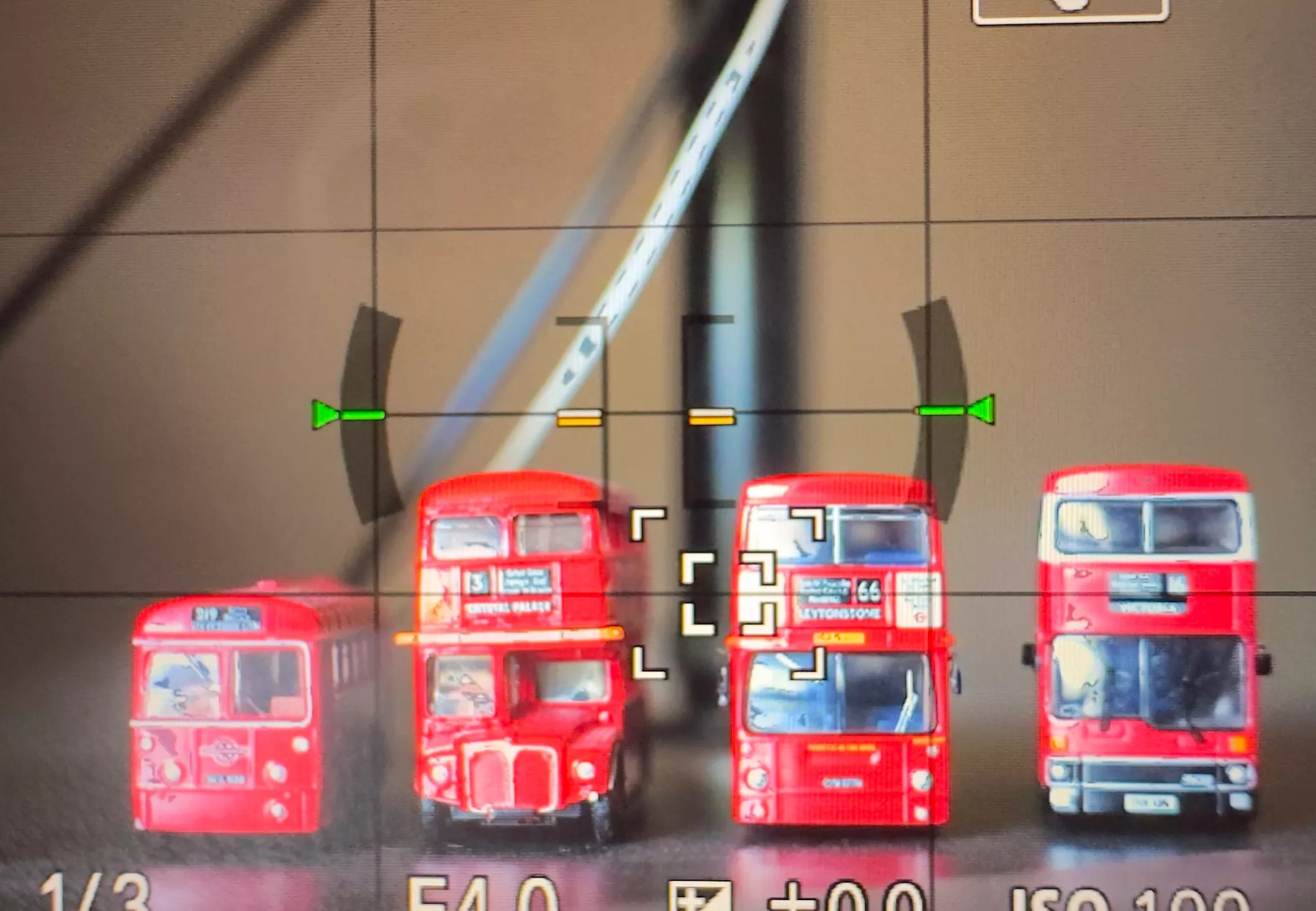 Live view of modern Sony Camera's LCD showing the horizon level tool