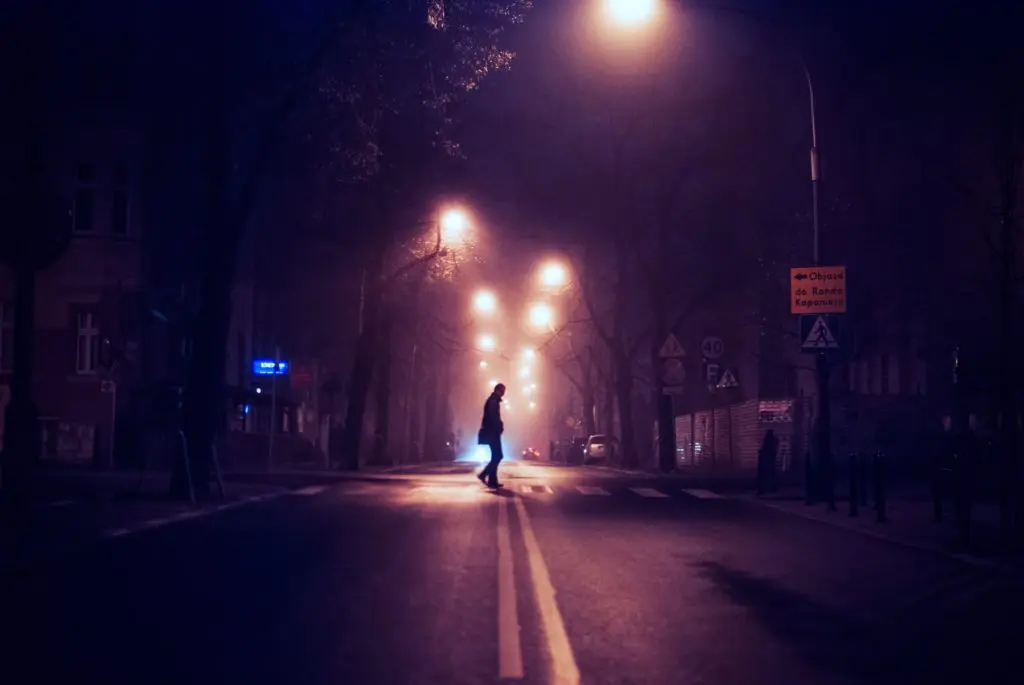 hazy nighttime shot