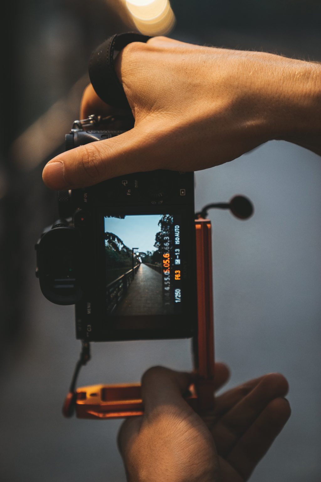 L Bracket attached to camera