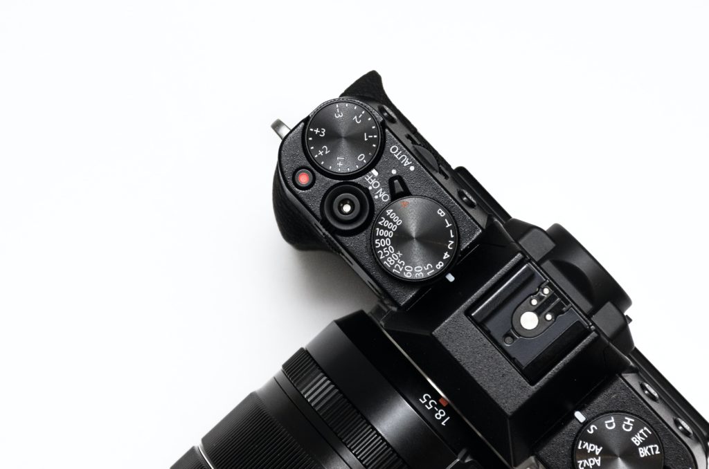 top plate of camera shot out of white.