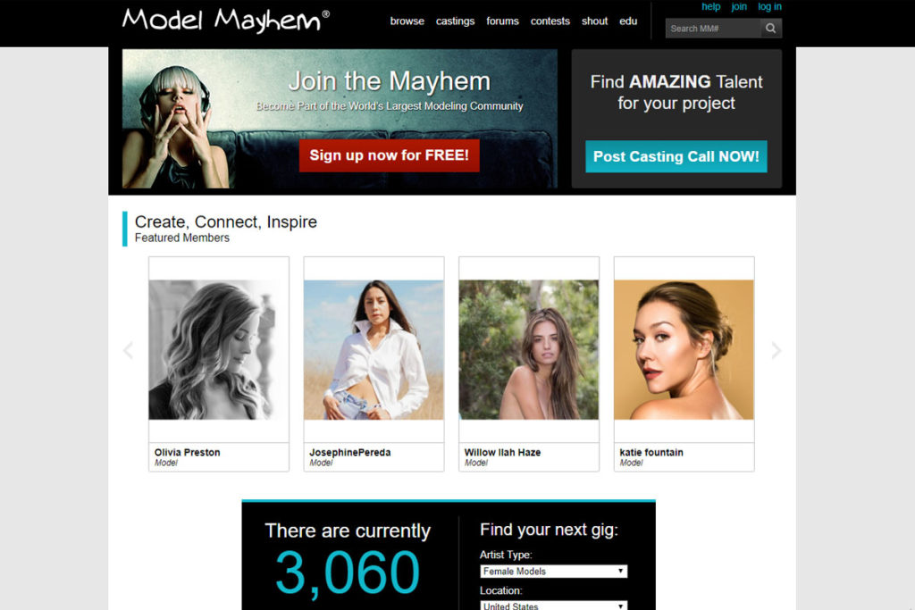 model mayhem homepage