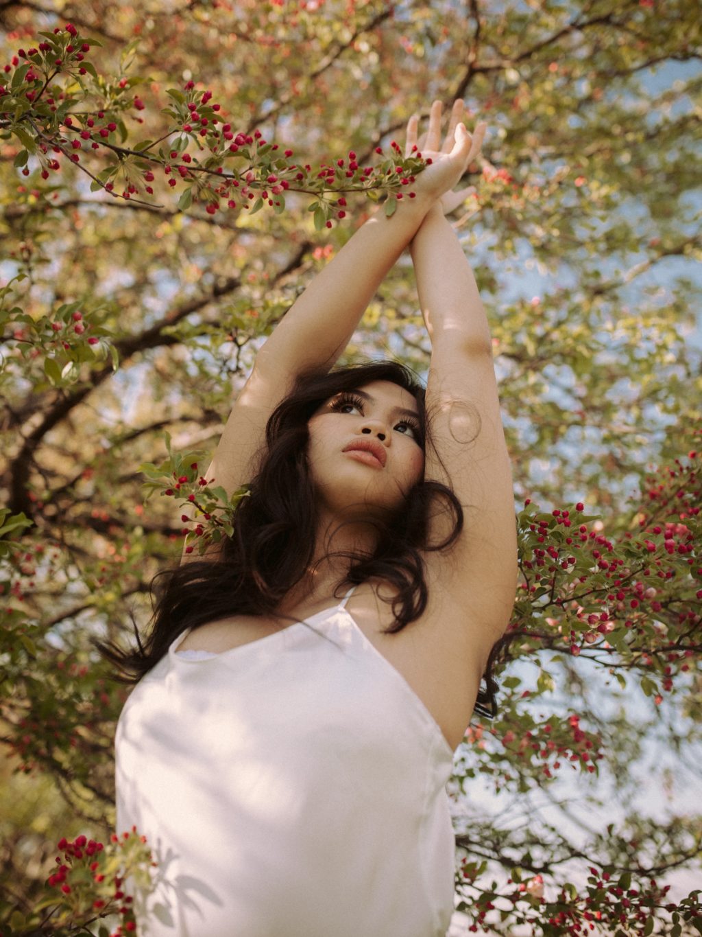 girl with flowers