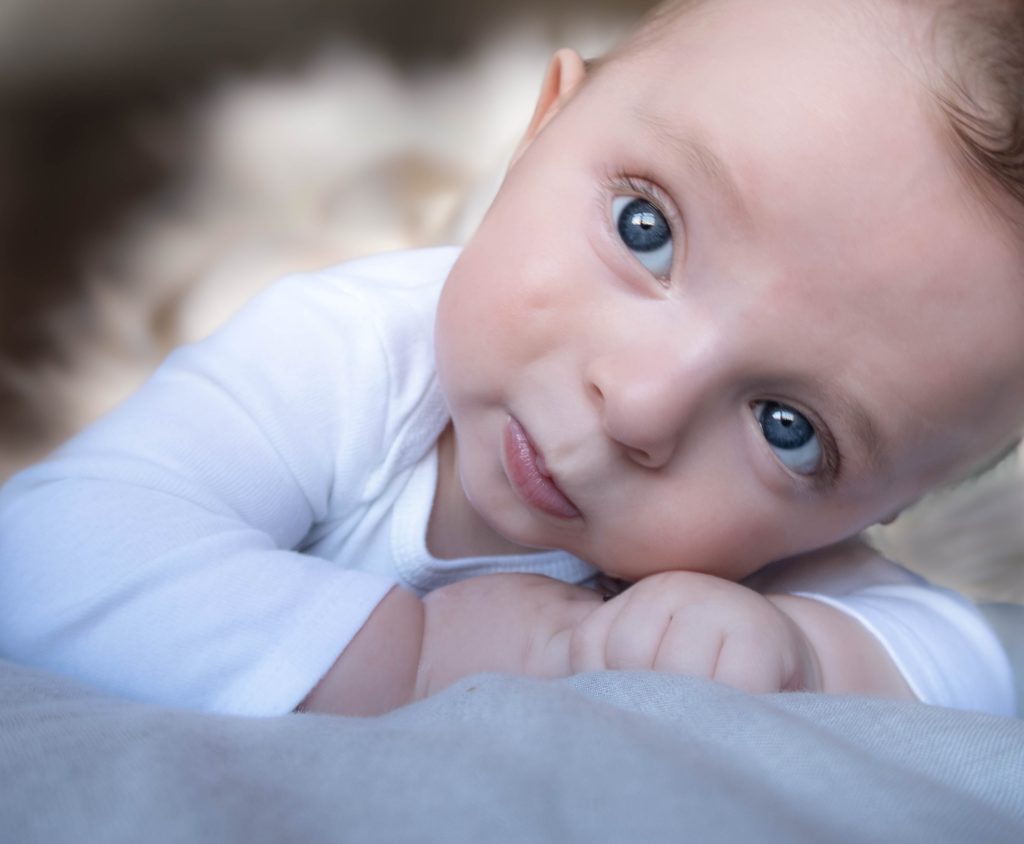 cute baby with large eyes