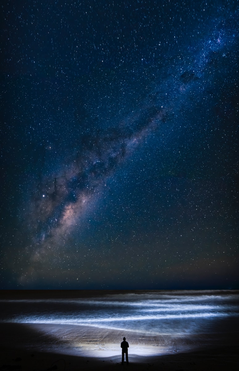 Milky Way with beach foreground