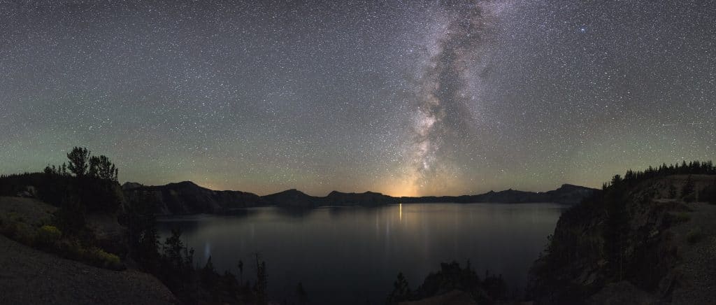 Milky Way over lake