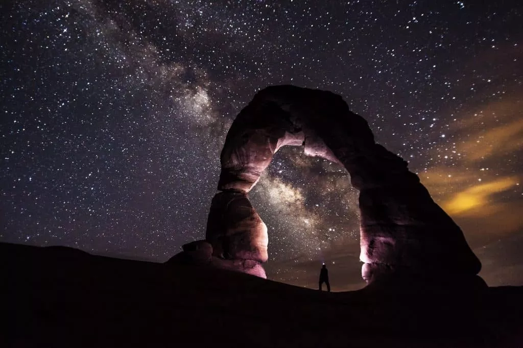 Milky way over rock arch