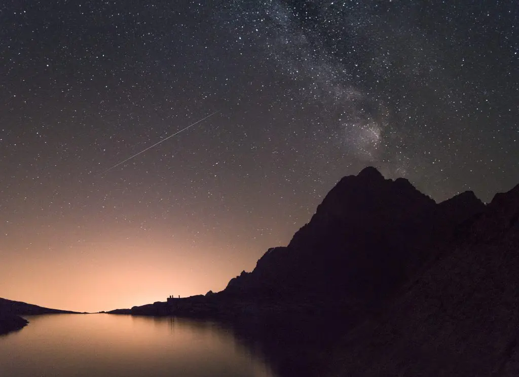 Milky Way over lake