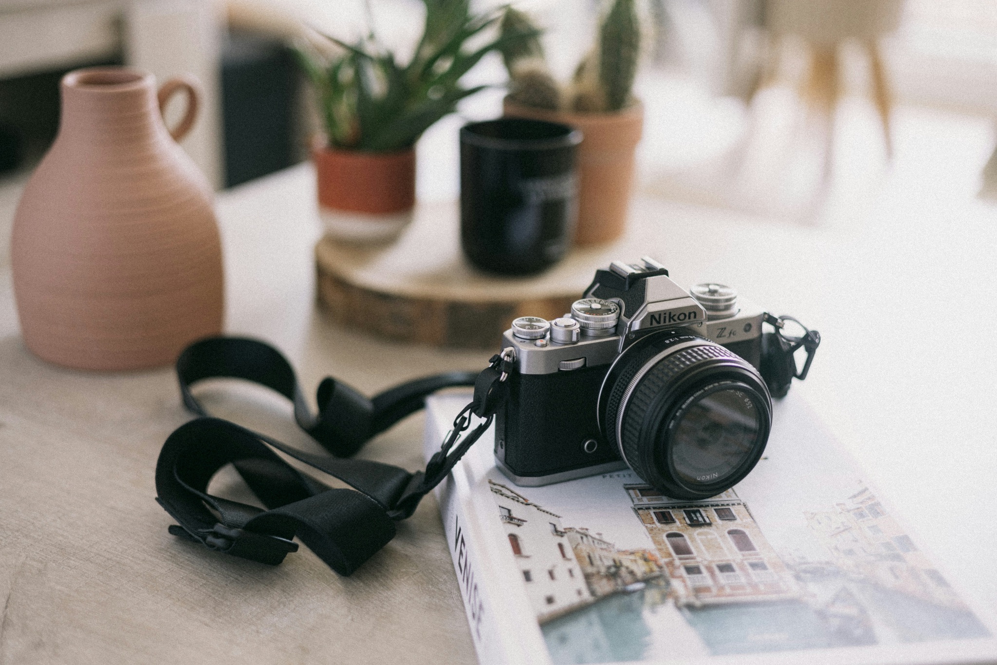 Modern Nikon camera in a retro style body 