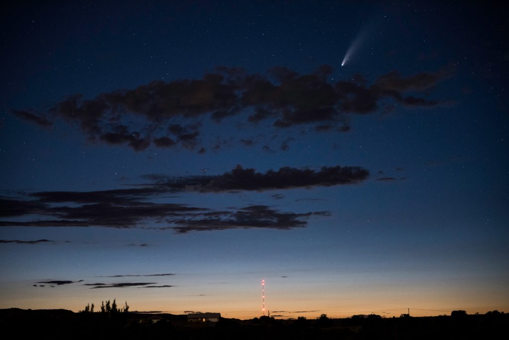 NEOWISE above clouds