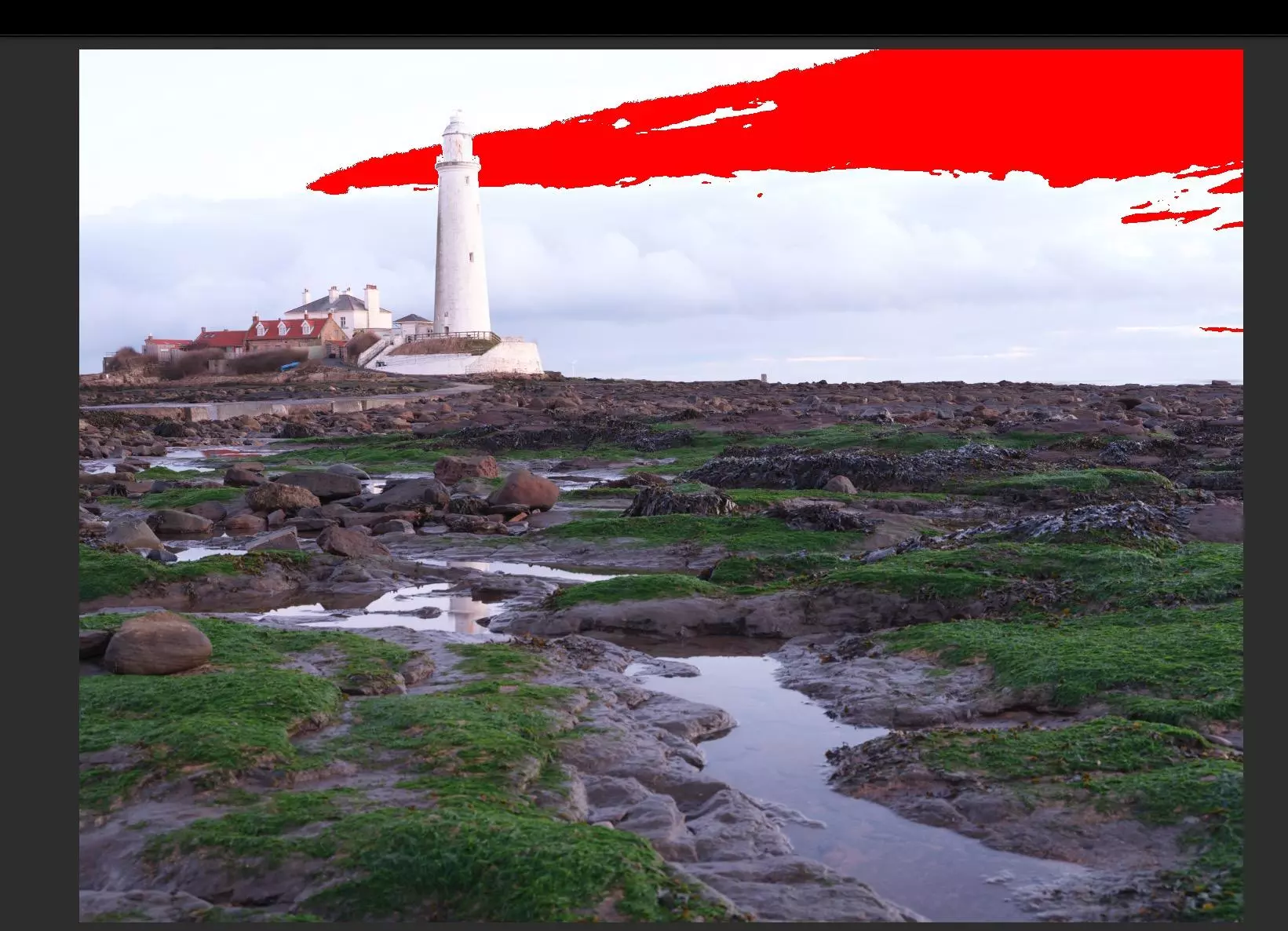 Over exposed image of St MAry's Lighthouse near Newcastle 