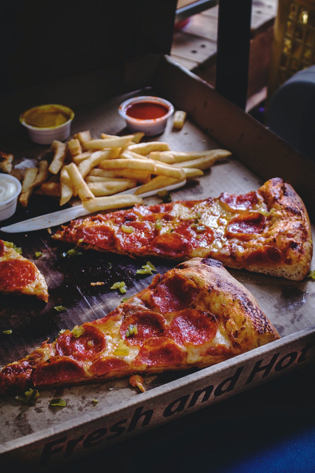 pizza and French fries