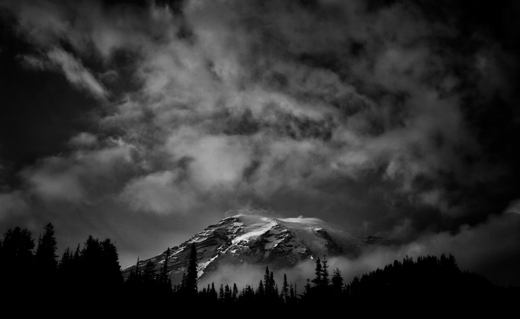 Stunning black and white mountain shot