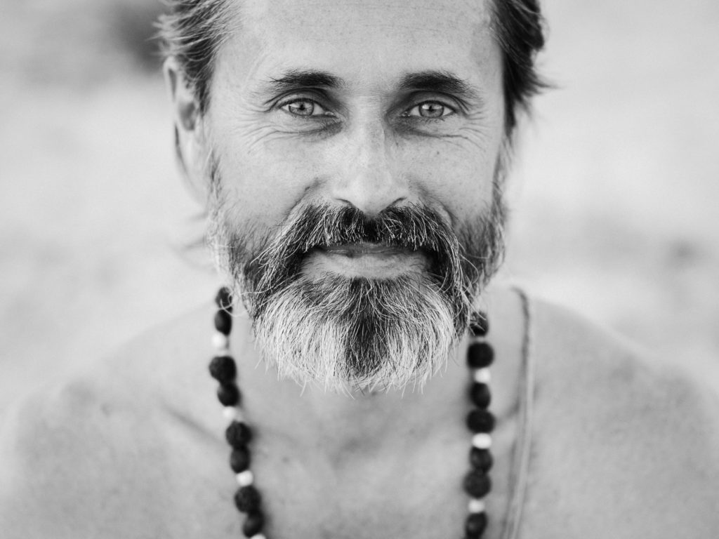 Black and white portrait of man