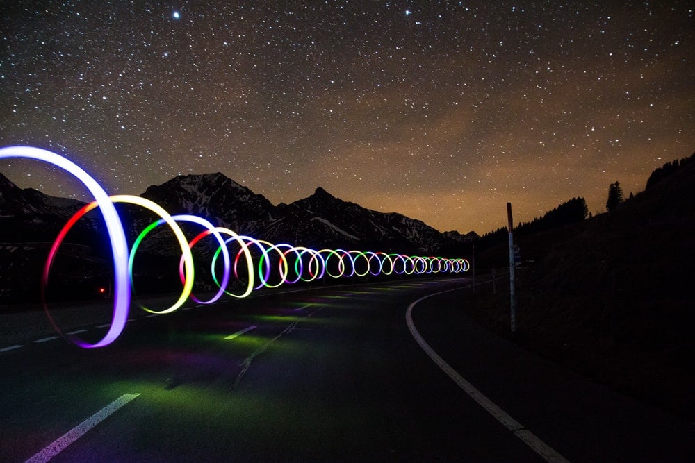 stars, night sky photography, light painting