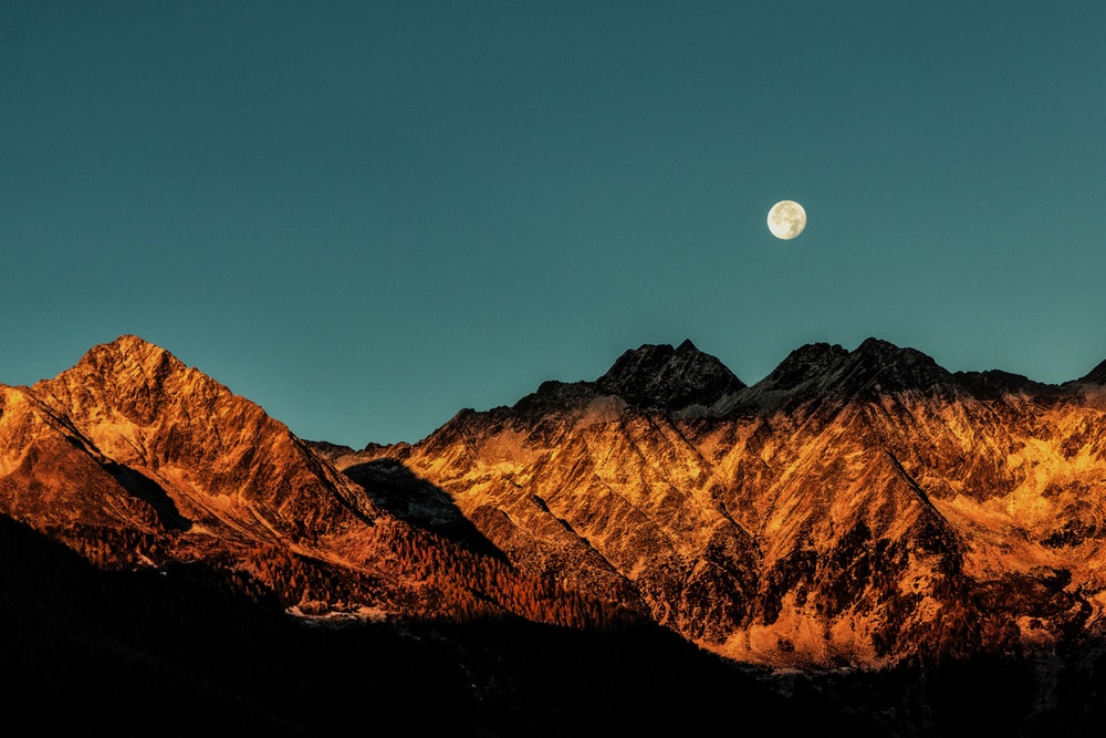 Moon above the Grand Canyon