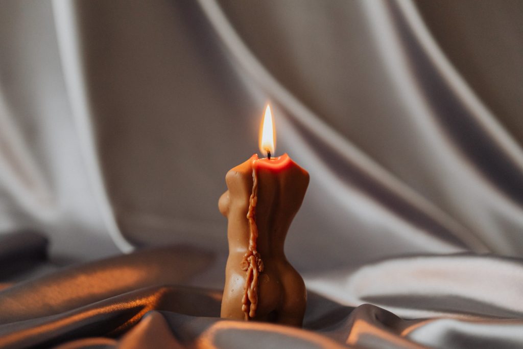candle and silk