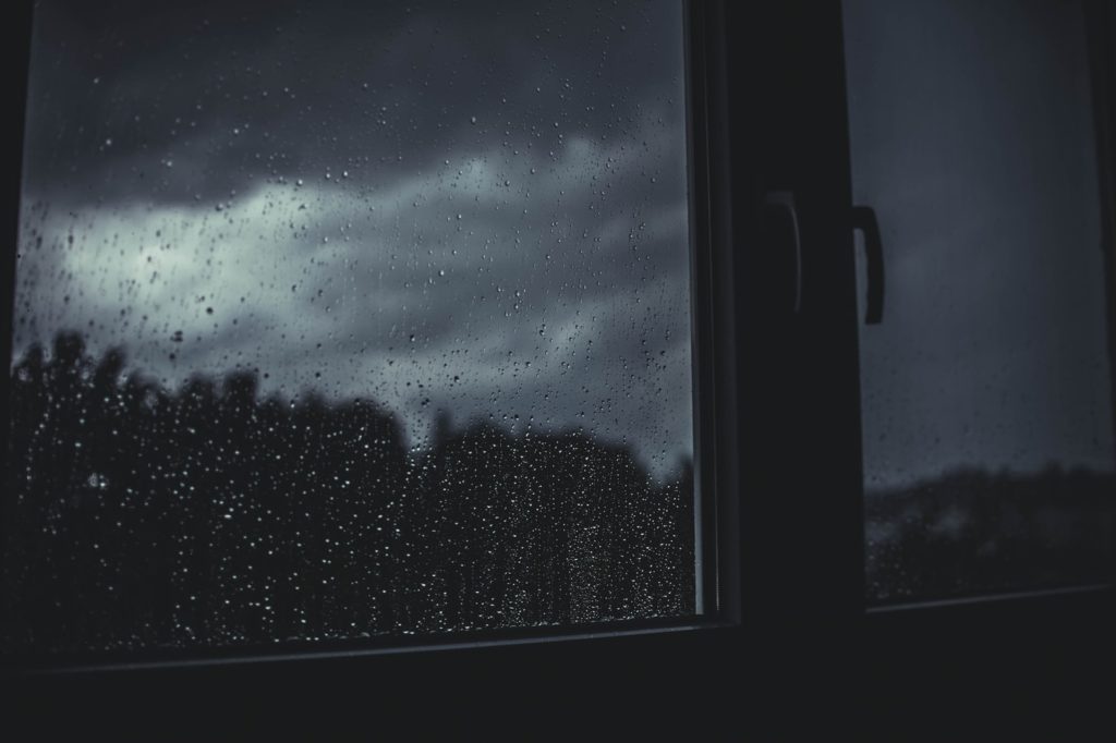 window with raindrops