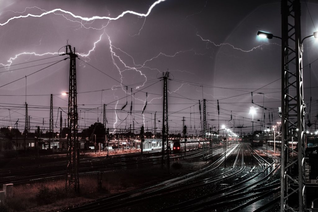 lightning cityscape