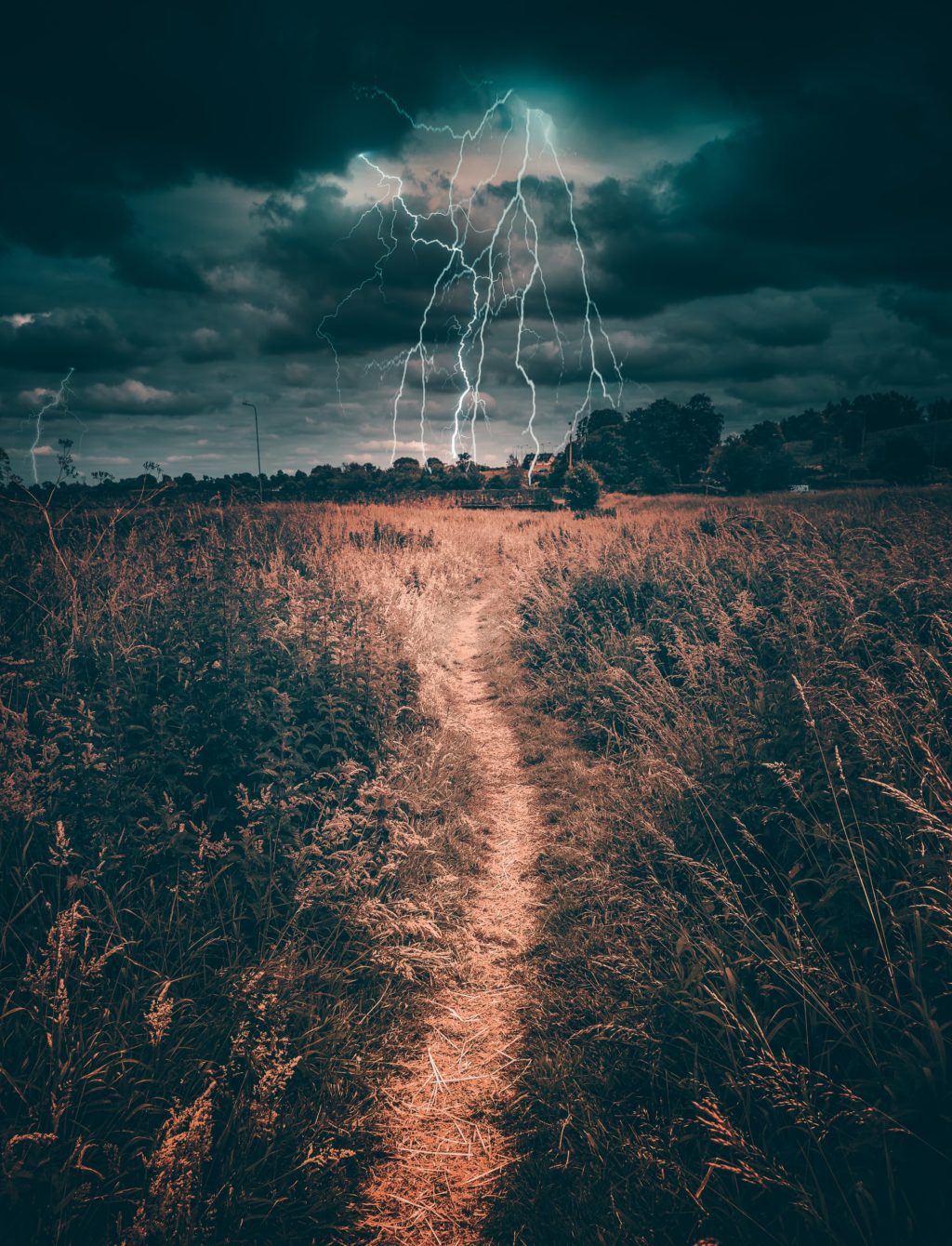 dramatic lightning shot