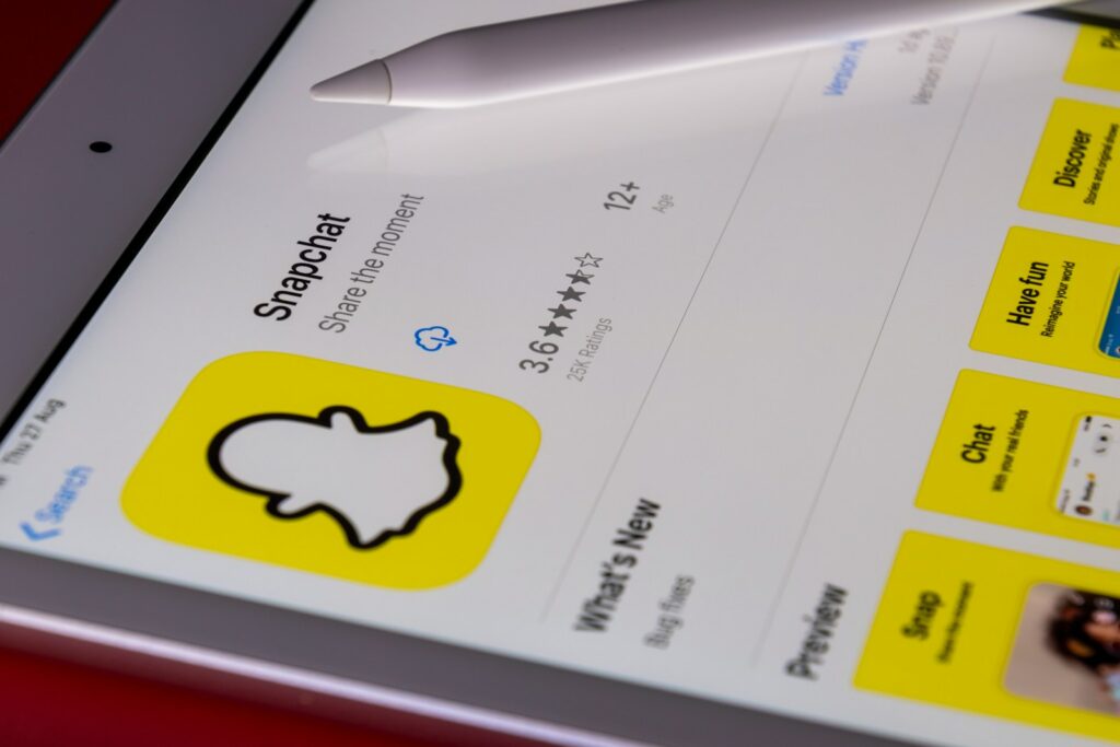 Snap logo on smartphone screen