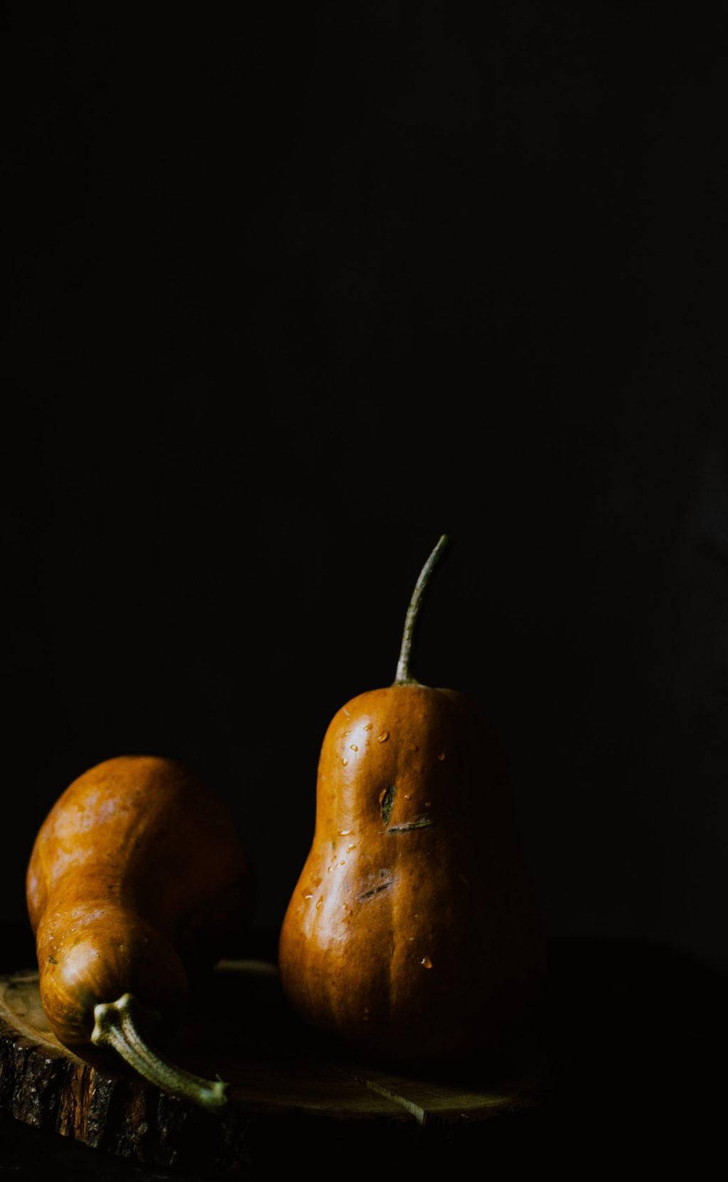 pumpkins in low light