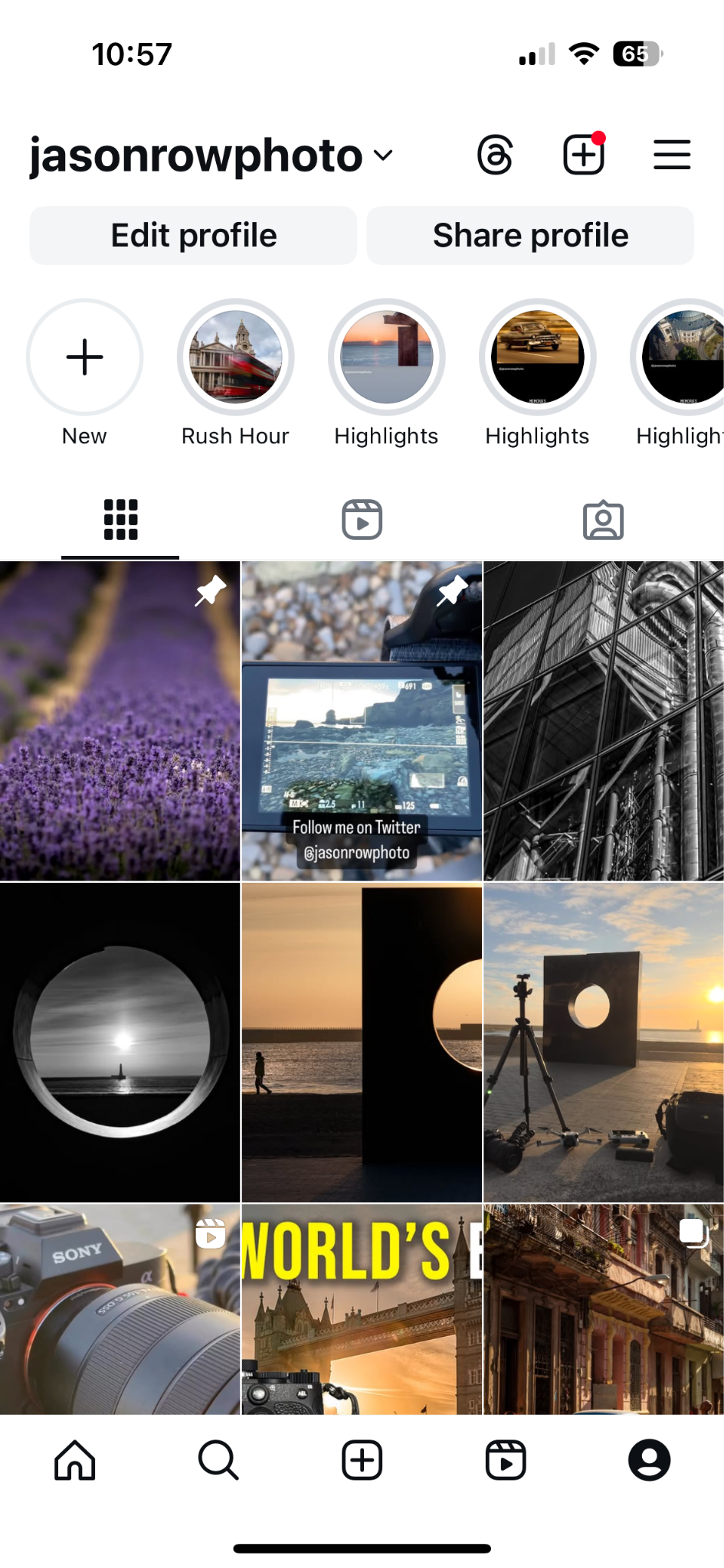Screenshot of an IOS based Instagram feed