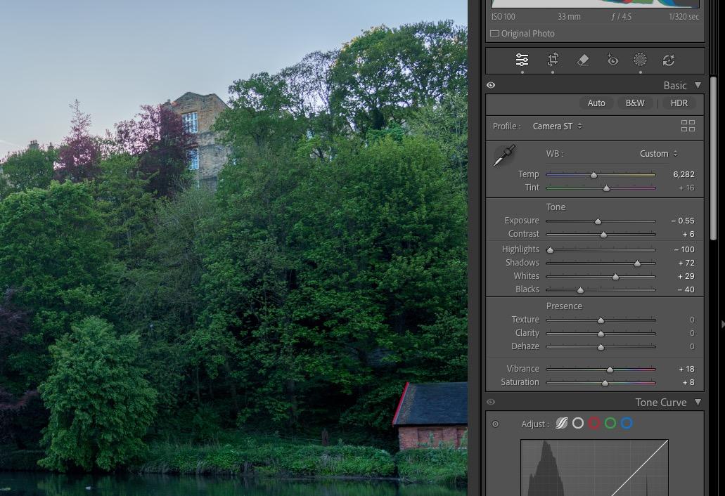 Screenshot of Auto tools in the Lightroom Develop module