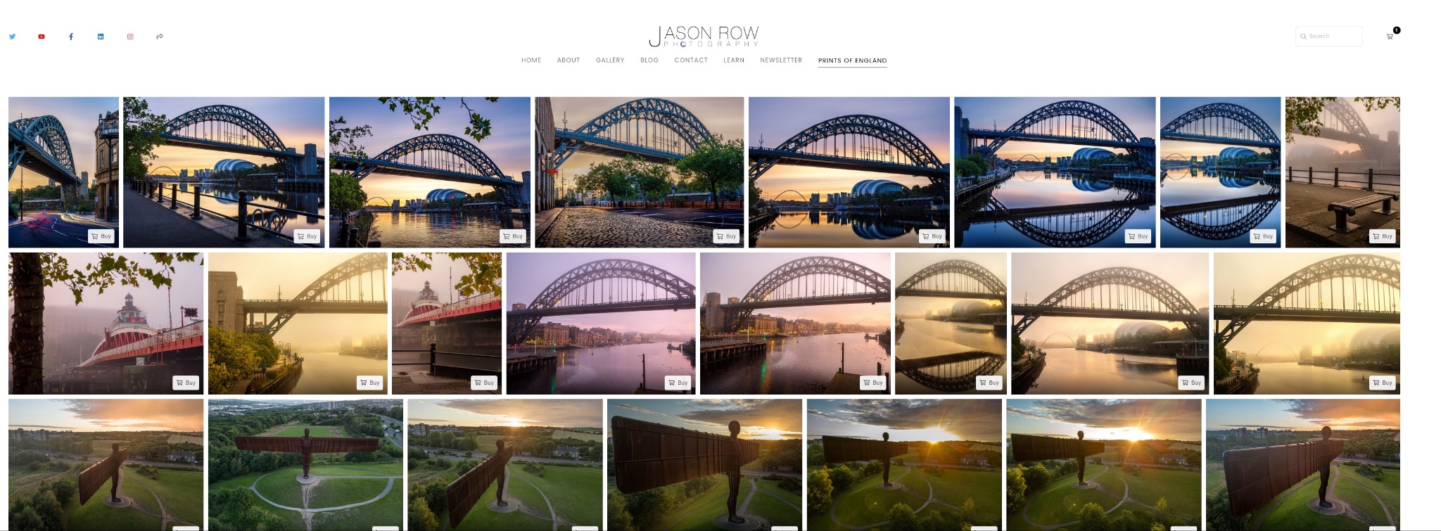 Screenshot of Jason Row Photography website