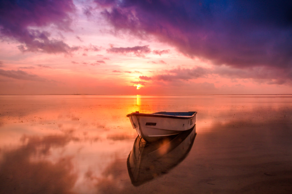 Seascape with dinghy