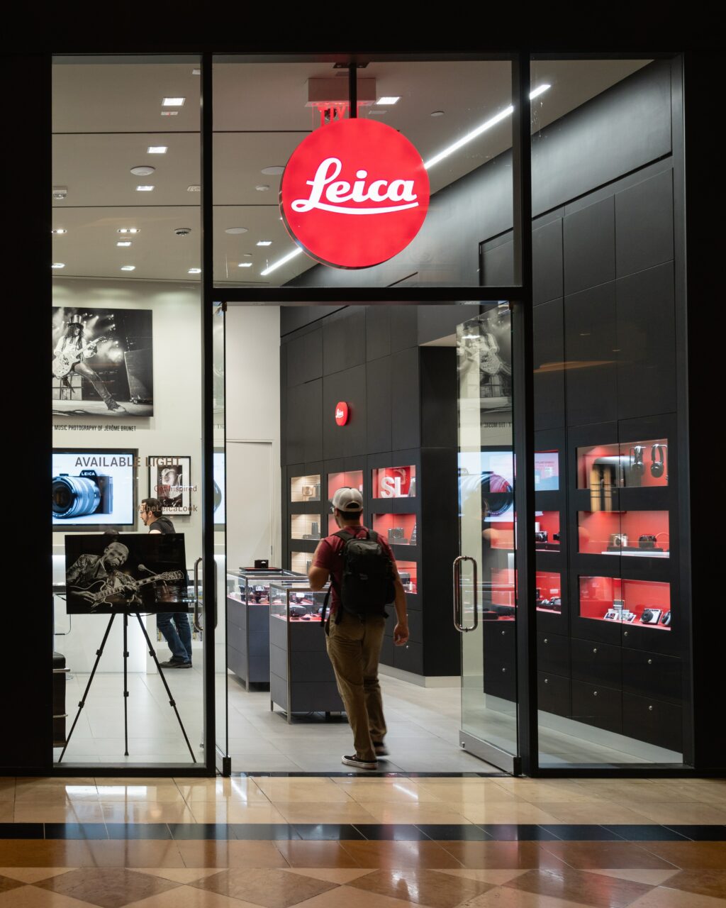 Exterior shot of a large Leica camera store