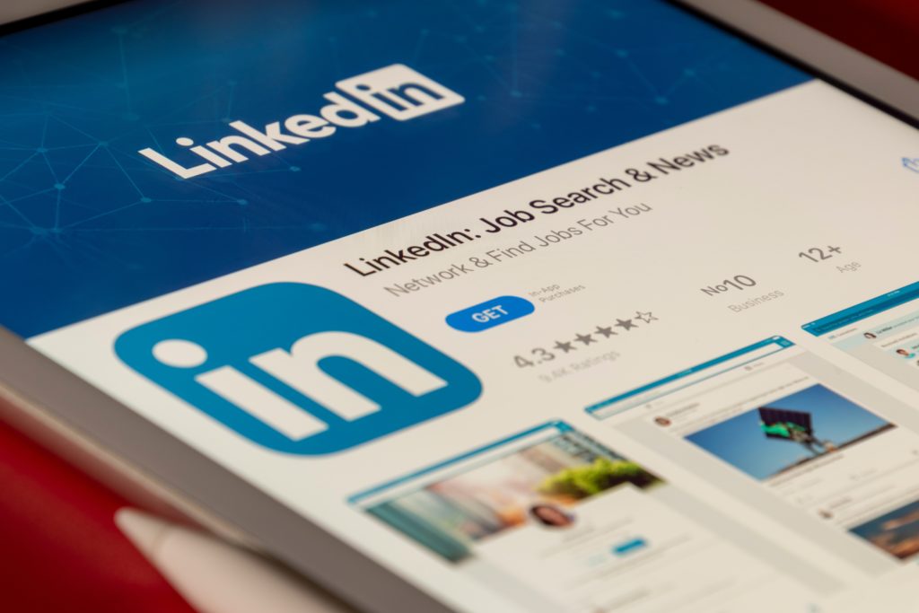 Linkedin app on smart phone