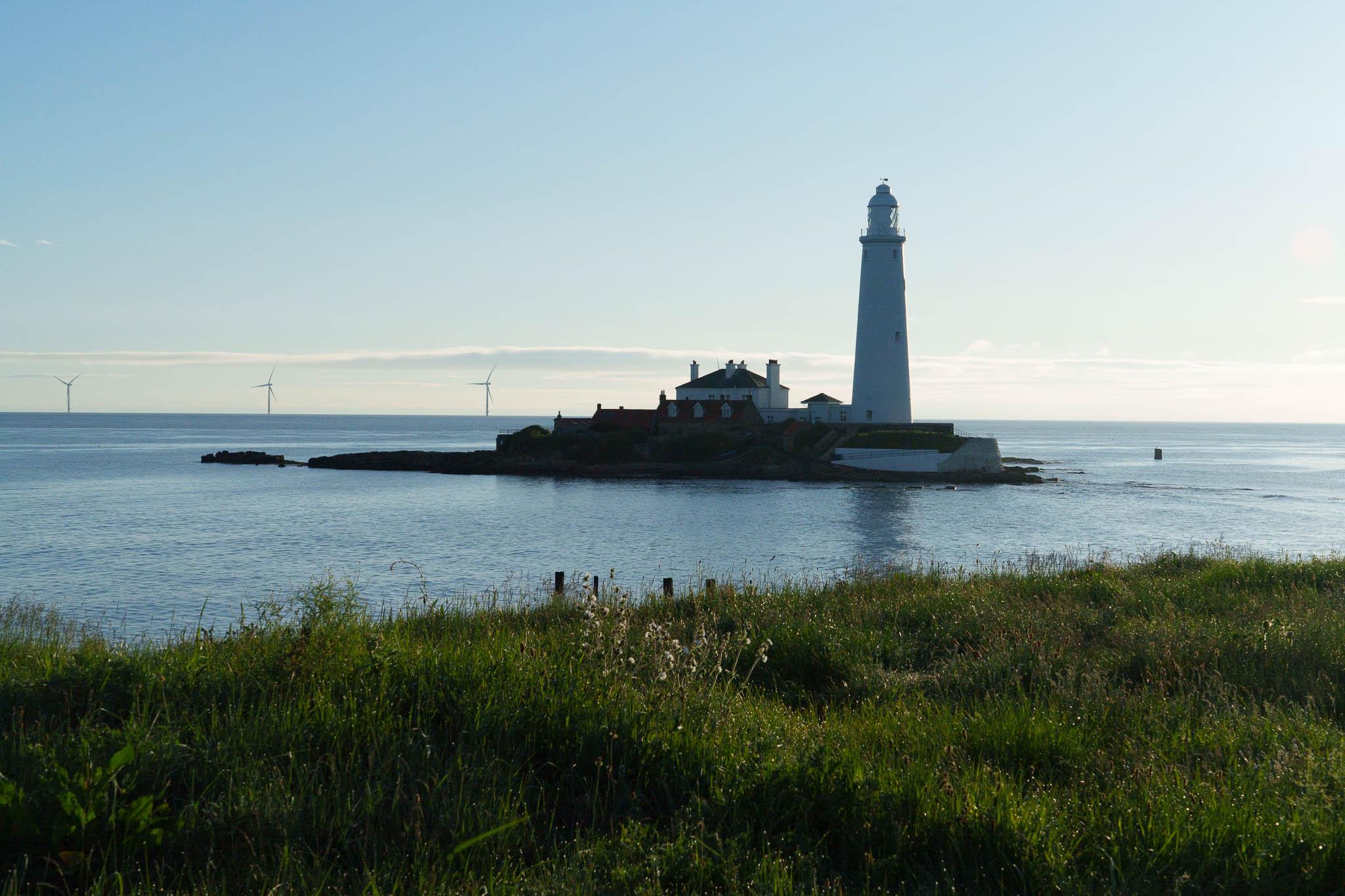 St Mary's Lighthouse shot at 320 ISO and corrected in Lightroom