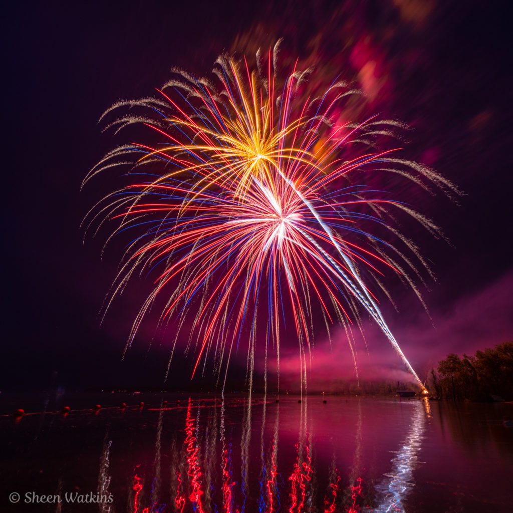 photographing fireworks