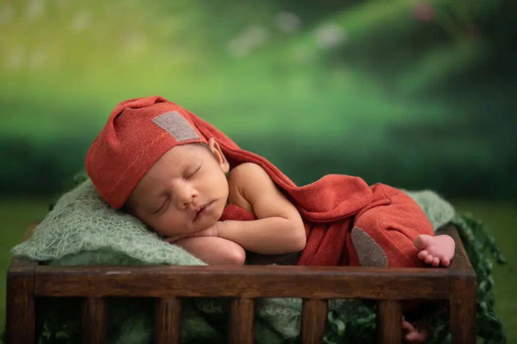 baby on green background