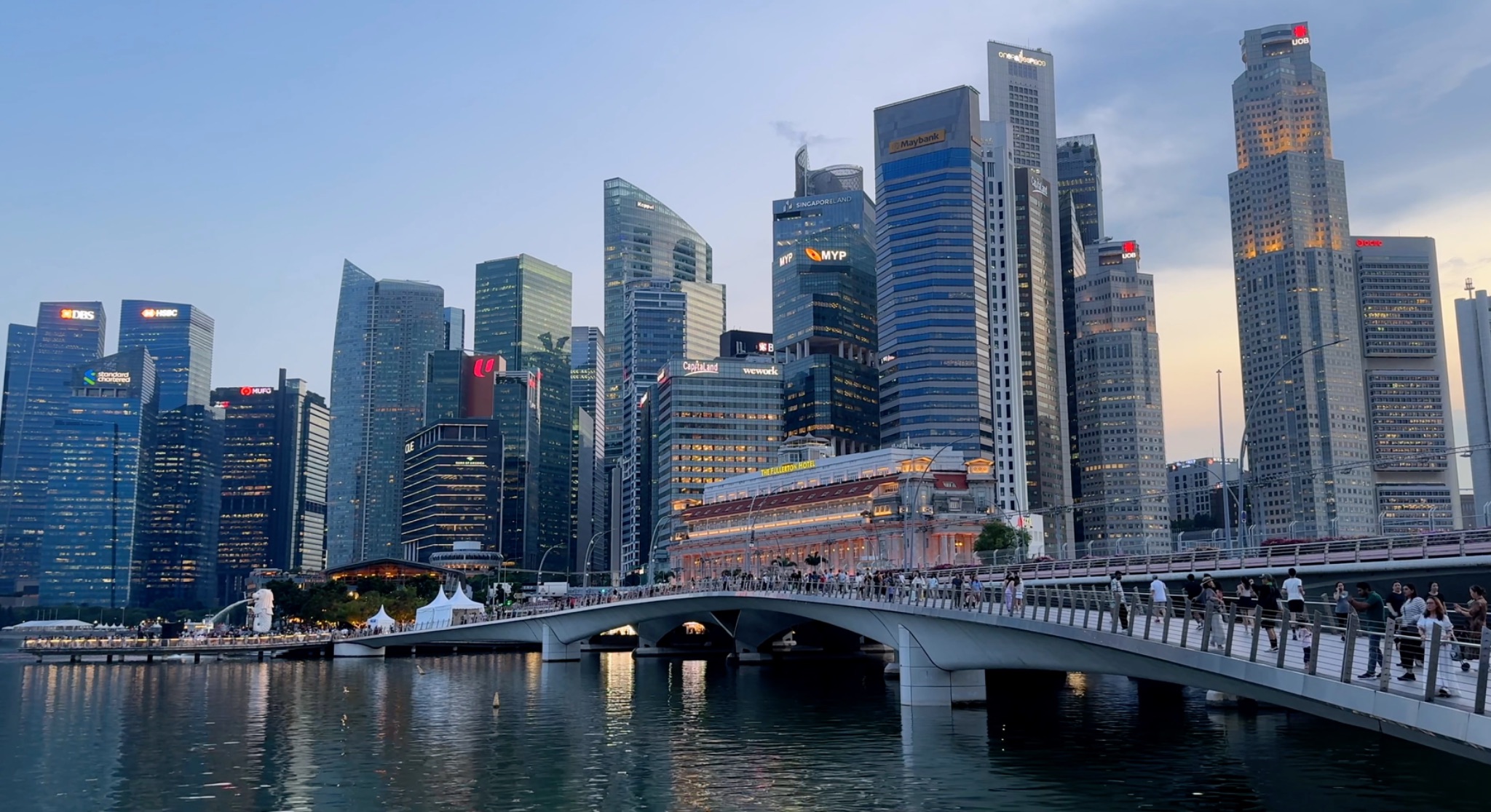Video still of Singapore skyline in a 16:9 ratio