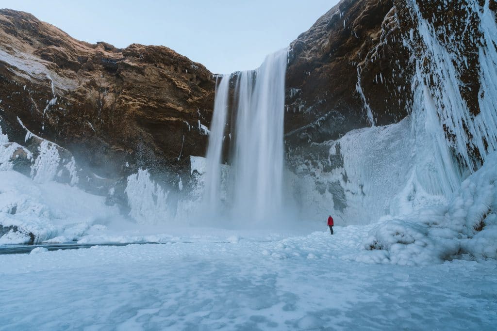 Ice with waterfall