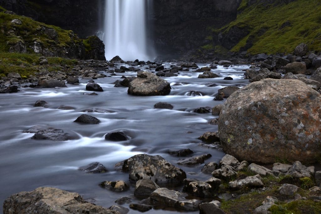 Waterfall and river with rocks